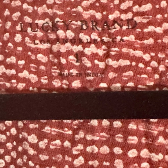 Lucky Brand Red and Cream 3/4 Sleeve Top - Picture 3 of 3
